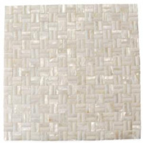 Mother of Pearl Serene White 12 in. x 12 in. x 2 mm 3D Seamless Pearl Shell Glass Mosaic Tile
