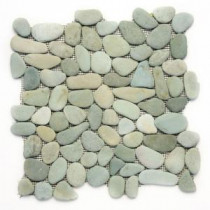 River Rock Turquoise 12 in. x 12 in. x 12.7 mm Natural Stone Pebble Mosaic Floor and Wall Tile (10 sq. ft. / case)