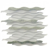 Flow Viper Polished Glass and Marble Mosaic Wall Tile - 3 in. x 6 in. Tile Sample