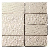 Catalina Deco Vanilla 3 in. x 6 in. x 8 mm Ceramic Floor and Wall Subway Tile (8 Tiles Per Unit)