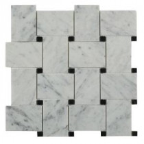 Orchard White Carrera with Black Dot Marble Floor and Wall Tile - 3 in. x 6 in. Tile Sample
