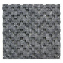 Cubist Gris 12 in. x 12 in. x 22.2 mm Marble Mesh-Mounted Mosaic Tile (5 sq. ft. / case)