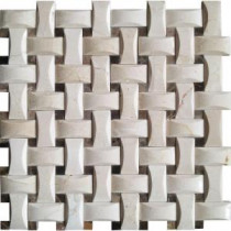 Crema Arched Basketweave 12 in. x 12 in. x 10 mm Polished Marble Mesh-Mounted Mosaic Tile (10 sq. ft. / case)