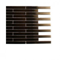 Metal Copper Brick Stainless Steel Mosaic Floor and Wall Tile - 3 in. x 6 in. x 8 mm Tile Sample