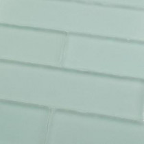 Ocean Aqua Beached Frosted Glass Subway Tile - 2 in. x 8 in. Tile Sample