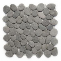 River Rock Gray 12 in. x 12 in. x 12.7 mm Natural Stone Pebble Mosaic Floor and Wall Tile (10 sq. ft. / case)