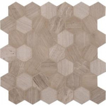 Honeycomb Hexagon 12 in. x 12 in. x 10 mm Natural Marble Mesh-Mounted Mosaic Floor and Wall Tile