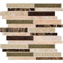 Stonegate Interlocking 12 in. x 12 in. x 8 mm Glass/Stone Blend Mesh-Mounted Mosaic Wall Tile