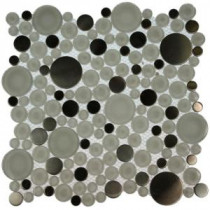 Contempo Eskimo Pie Circles 12 in. x 12 in. x 8 mm Glass Mosaic Floor and Wall Tile
