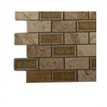 Roman Selection Side Saddle Glass Mosaic Floor and Wall Tile - 3 in. x 6 in. x 8 mm Tile Sample