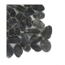 Pebble Rock Flat Bed 3 in. x 6 in. x 8 mm Marble Mosaic Floor and Wall Tile Sample