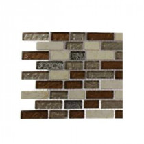 Suede Shoe Brick Pattern Marble and Glass Floor and Wall Tile - 6 in. x 6 in. Tile Sample