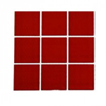 Contempo Lipstick Red Polished Glass Tile - 2 in. x 2 in. Tile Sample