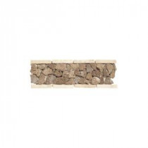 Travertine Walnut Pebble 4 in. x 12 in. Tumbled Slate Liner Accent Wall Tile