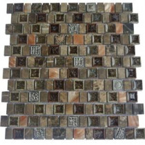 Charm II Forest 12 in. x 12 in. x 8 mm Glass and Stone Mosaic Tile