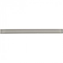 Gray Cloud Glass Pencil Liner Trim Wall Tile - 3/4 in. x 6 in. Tile Sample