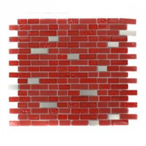 Bloody Mary Brick 12 in. x 12 in. x 8 mm Glass Mosaic Floor and Wall Tile