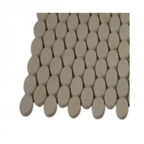 Orbit White Thassos Ovals Marble Mosaic Floor and Wall Tile - 3 in. x 6 in. x 8 mm Tile Sample