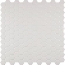 Whisper White Hexagon 12 in. x 12 in. x 8 mm Ceramic Mesh-Mounted Mosaic Tile (10 sq. ft. / case)