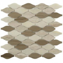 Micro Ivory Ash 12 in. x 12 in. x 8 mm Glass and Marble Mosaic Tile