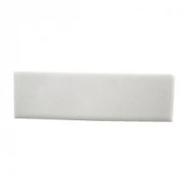 Semi-Gloss White 2 in. x 6 in. Ceramic Bullnose Radius Cap Wall Tile