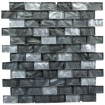 Upscale Designs Mesh-Mounted Glass Mosaic Wall Tile - 3 in. x 12 in. Tile Sample