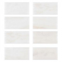 Carrara 3 in. x 6 in. x 8mm Honed Marble Wall Tile (8-Pack)