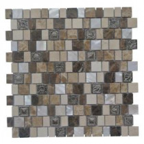 Charm II Cappuccino 12 in. x 12 in. x 8 mm Glass and Stone Mosaic Tile