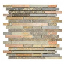 Satin Copper 11-1/2 in. x 12 in. x 8 mm Copper Slate Mosaic Wall Tile