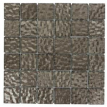 Gemini Chromium Polished Glass Mosaic Wall Tile - 3 in. x 6 in. Tile Sample