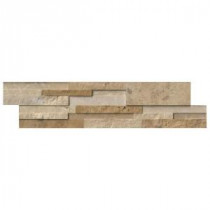 Casa Blend 3D Multi Finish Ledger Panel 6 in. x 24 in. Natural Quartzite Wall Tile (10 cases / 80 sq. ft. / pallet)