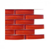 Red Pelican Glass Mosaic Floor and Wall Tile - 3 in. x 6 in. x 8 mm Tile Sample