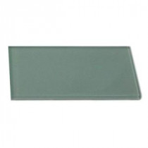 Contempo Seafoam Polished Glass Mosaic Floor and Wall Tile - 3 in. x 6 in. x 8 mm Tile Sample