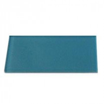 Contempo Turquoise Polished Glass Mosaic Floor and Wall Tile - 3 in. x 6 in. x 8 mm Tile Sample