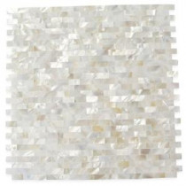 Mother of Pearl Serene White Bricks Seamless 12 in. x 12 in. x 3 mm Pearl Shell Glass Wall Mosaic Tile