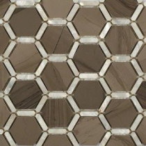 Ambrosia Athens Gray 12 in. x 12 in. x 10 mm Polished Pearl and Marble Mosaic Tile