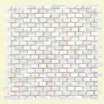 Lightning White 15.25 in. x 12 in. x 8 mm Glass/Shell Mosaic Wall Tile