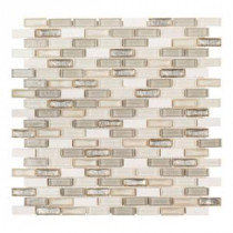 Afternoon Tea 11-1/2 in. x 11-5/8 in. x 6 mm Glass/Stone Mosaic Tile