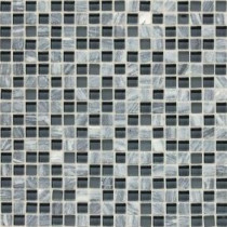 Stone Radiance Glacier Gray 12 in. x 12 in. x 8 mm Glass and Stone Mosaic Blend Wall Tile