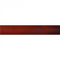 Hand-Painted Russet Red 1 in. x 6 in. Ceramic Quarter Round Trim Wall Tile