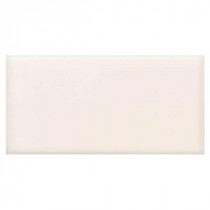 Semi-Gloss White 2 in. x 6 in. Ceramic Bullnose Cap Wall Tile