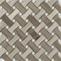 Pedigree Cremini 11-1/2 in. x 11-1/4 in. x 10 mm Polished Marble Mosaic Tile