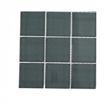 Contempo Blue Gray Polished Glass Tile - 3 in. x 6 in. x 8 mm Tile Sample