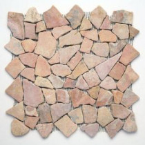 Indonesian Sumatra Red 12 in. x 12 in. x 6.35 mm Natural Stone Pebble Mesh-Mounted Mosaic Tile (10 sq. ft. / case)