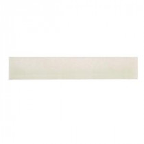 Hand-Painted Nieve White 1 in. x 6 in. Ceramic Pencil Liner Trim Wall Tile