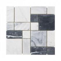 Carrara Block 12 in. x 12 in. x 8 mm Marble Mosaic Floor/Wall Tile