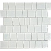 Alps White Trapezoid Glass Mosaic Wall Tile - 3 in. x 6 in. Tile Sample