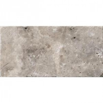 Trav Ancient Tumb Silver 16 in. x 24 in. Travertine Floor or Wall Tile