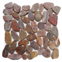 Red Sapphire 12 in. x 12 in. Sliced Natural Pebble Stone Floor and Wall Tile