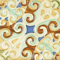 Hand-Painted Remolinos Deco 6 in. x 6 in. Ceramic Wall Tile (2.5 sq. ft. / case)